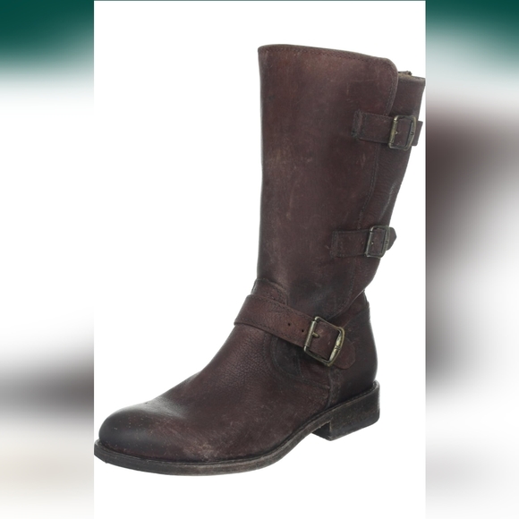 FRYE Jayden Moto Cuff Boot in Dark Brown - Picture 1 of 8